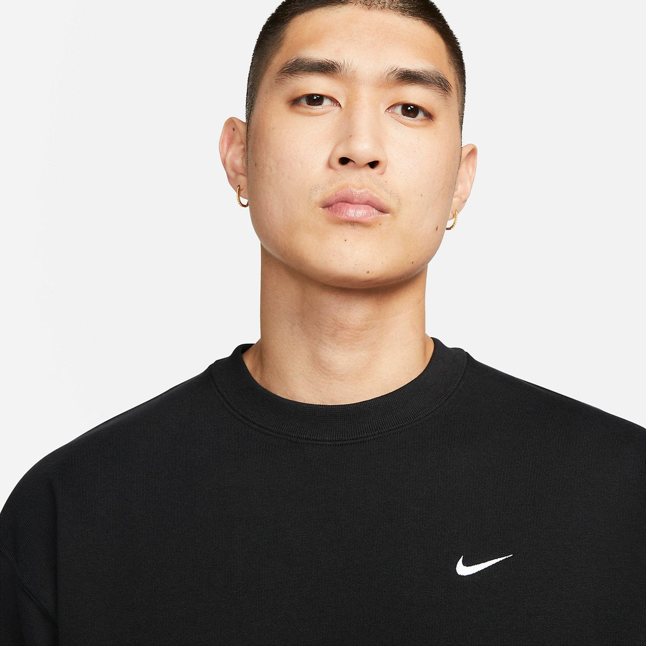 Nike Solo Swoosh Short Sleeve French Terry Top 'Black' DX0881-010