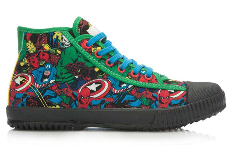 (WMNS) Li-Ning x MARVEL Comics Graphic Classic Canvas Shoes 'Black Green' ALAK124-3