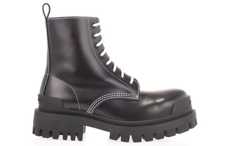 (WMNS) Balenciaga Strike Lace Up Boots 'Black' 590974WA9641070