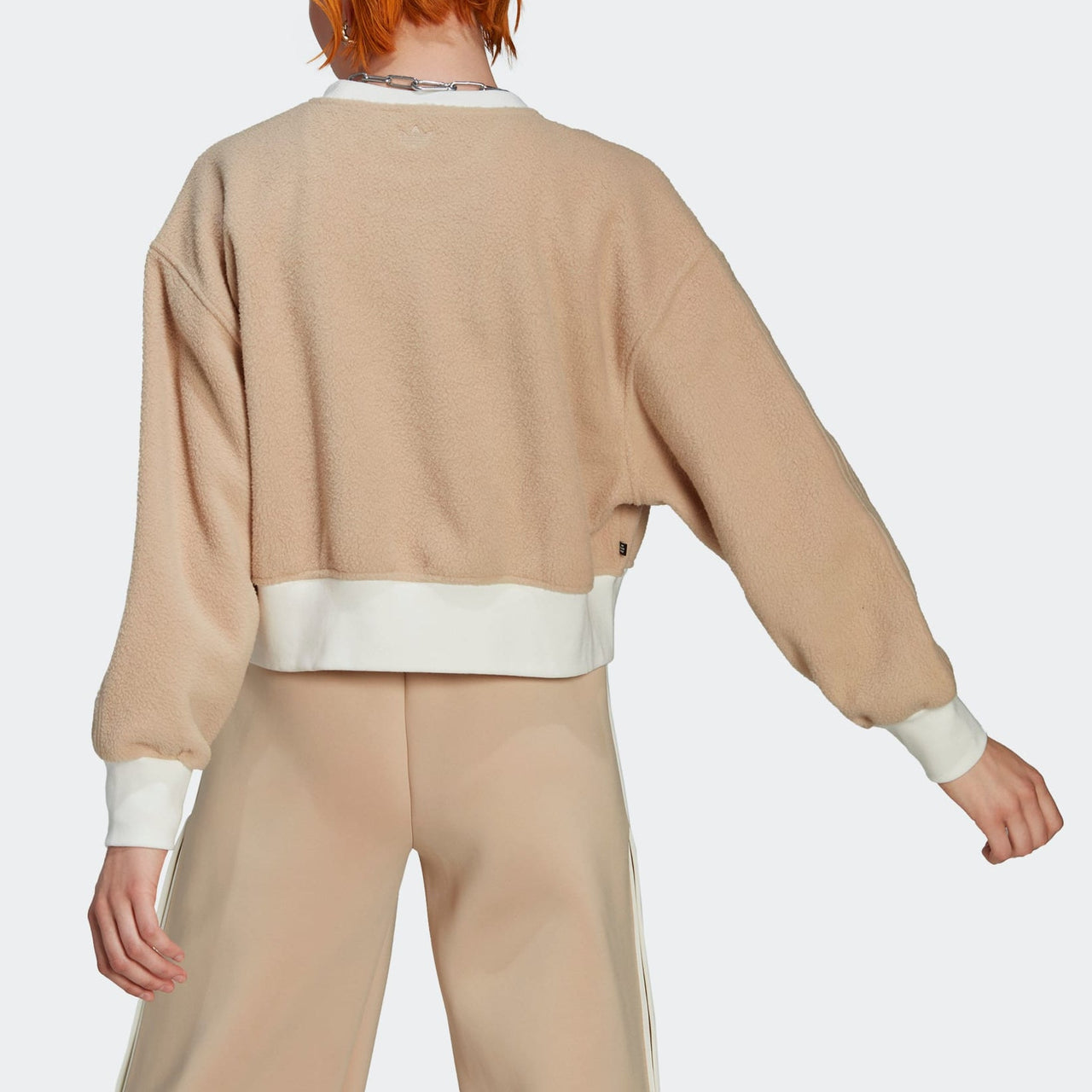 (WMNS) adidas Graphic Polar Fleece Sweatshirt 'Beige' HM1607