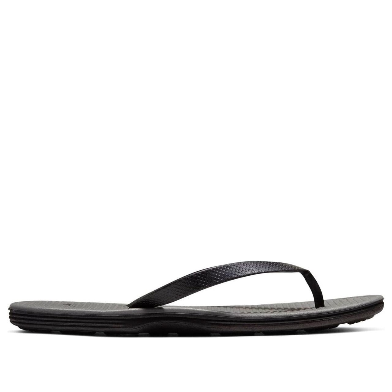 Nike Solarsoft Thong Black Gray Slippers 488160-090