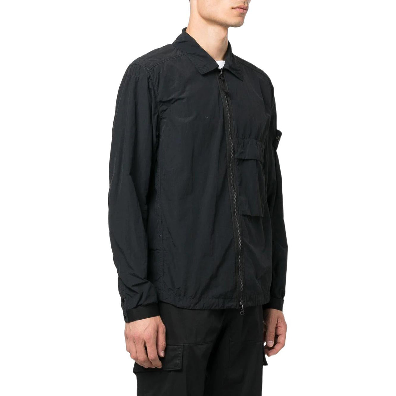 STONE ISLAND Garment Dyed Naslan Light Overshirt 'Black' 771510303-V0029