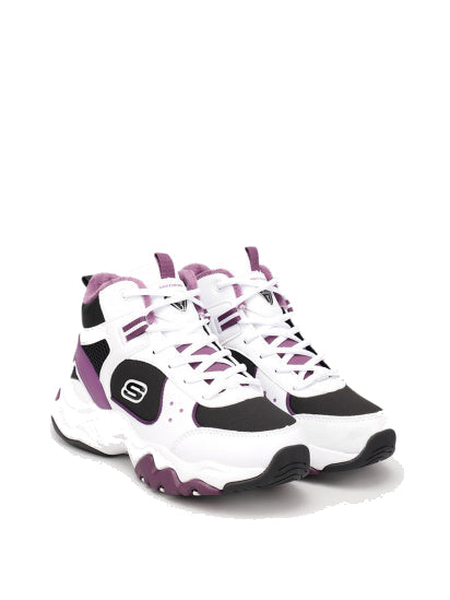 (WMNS) Skechers D'LITES 3.0 'White Purple' 167266-BKW