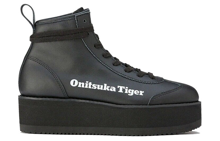 (WMNS) Onitsuka Tiger Delegation Chunk High Top Shoes 'Black Faux Fur' 1183B675-001