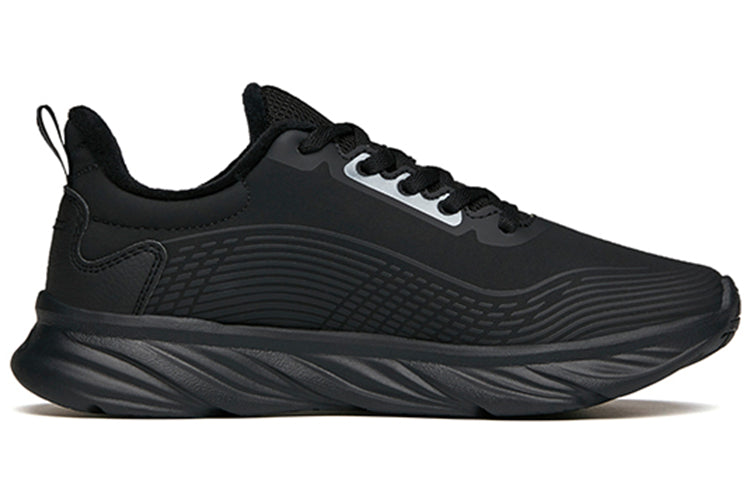 (WMNS) ANTA Running Series Sneakers Leather with Fleece 'Black' 122145571-10