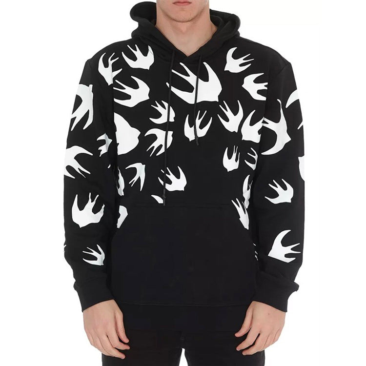 Alexander McQueen Contrasting Colors Pattern Loose Hoodie 'Black' 527546-RLT72-1000