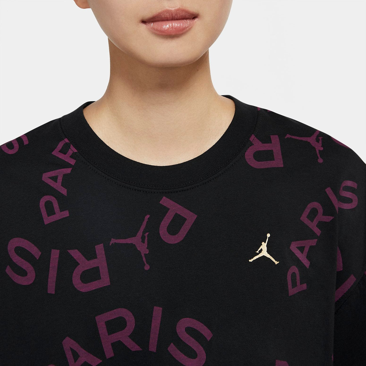 (WMNS) Air Jordan x PSG Boxy T-Shirt 'Black' CU5697-010