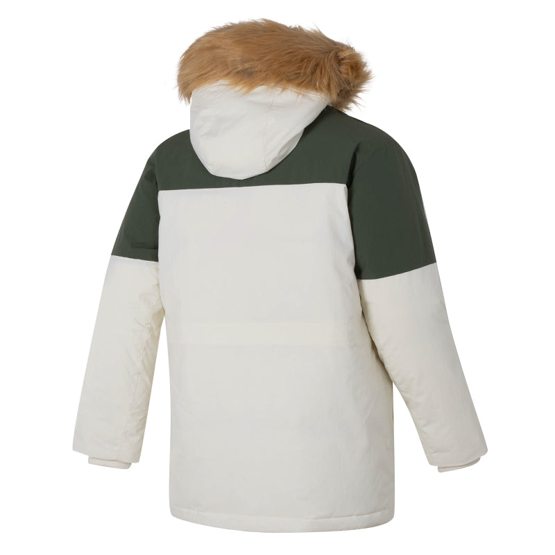 New Balance Warm Hooded Down Jacket 'White Black' AMJ34323-CIC