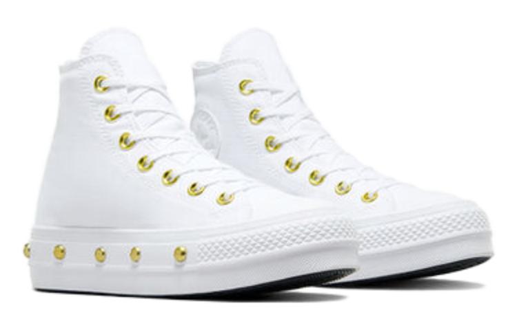 (WMNS) Converse Chuck Taylor All Star Studded Lift Platform 'White Gold' A06787C