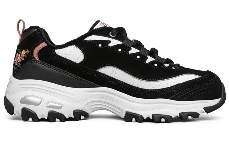 (WMNS) Skechers D'lites 1.0 'Black Floral' 66666325-BLK