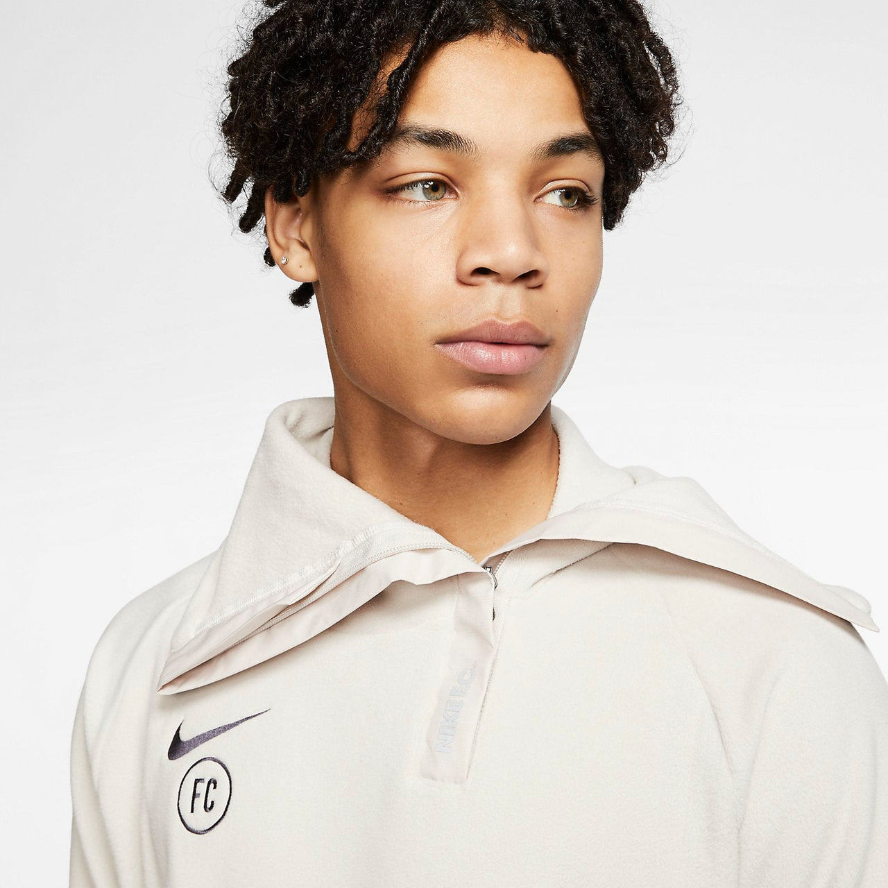 Nike FC Winter Drill Fleece 1/4Zip Jackets 'beige' AT6106-008