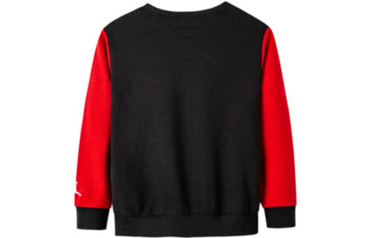 (GS) Air Jordan Logo Printed Sweatshirt 'Black Red' JD2232016GS-001