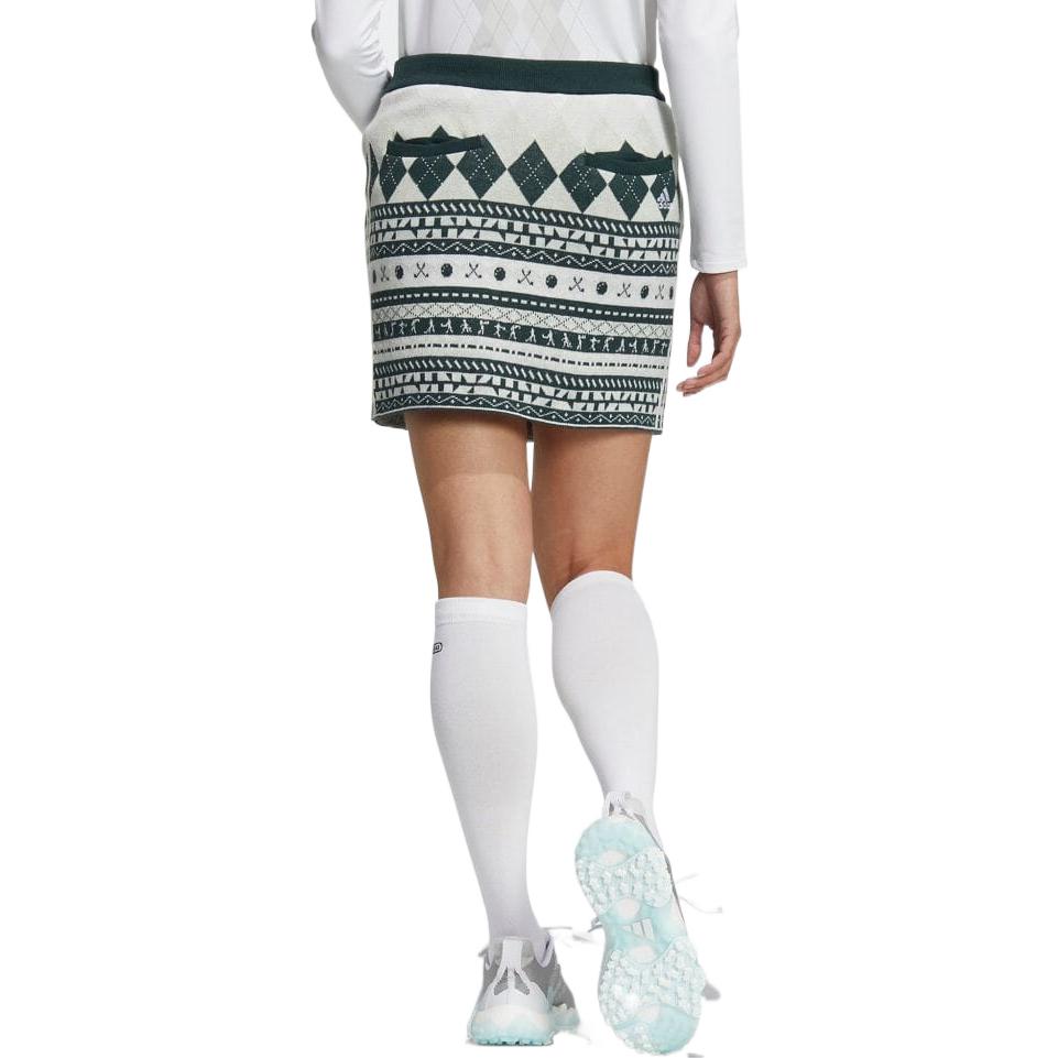(WMNS) adidas Historical Pattern Knit Skirt 'White Green' HC3787