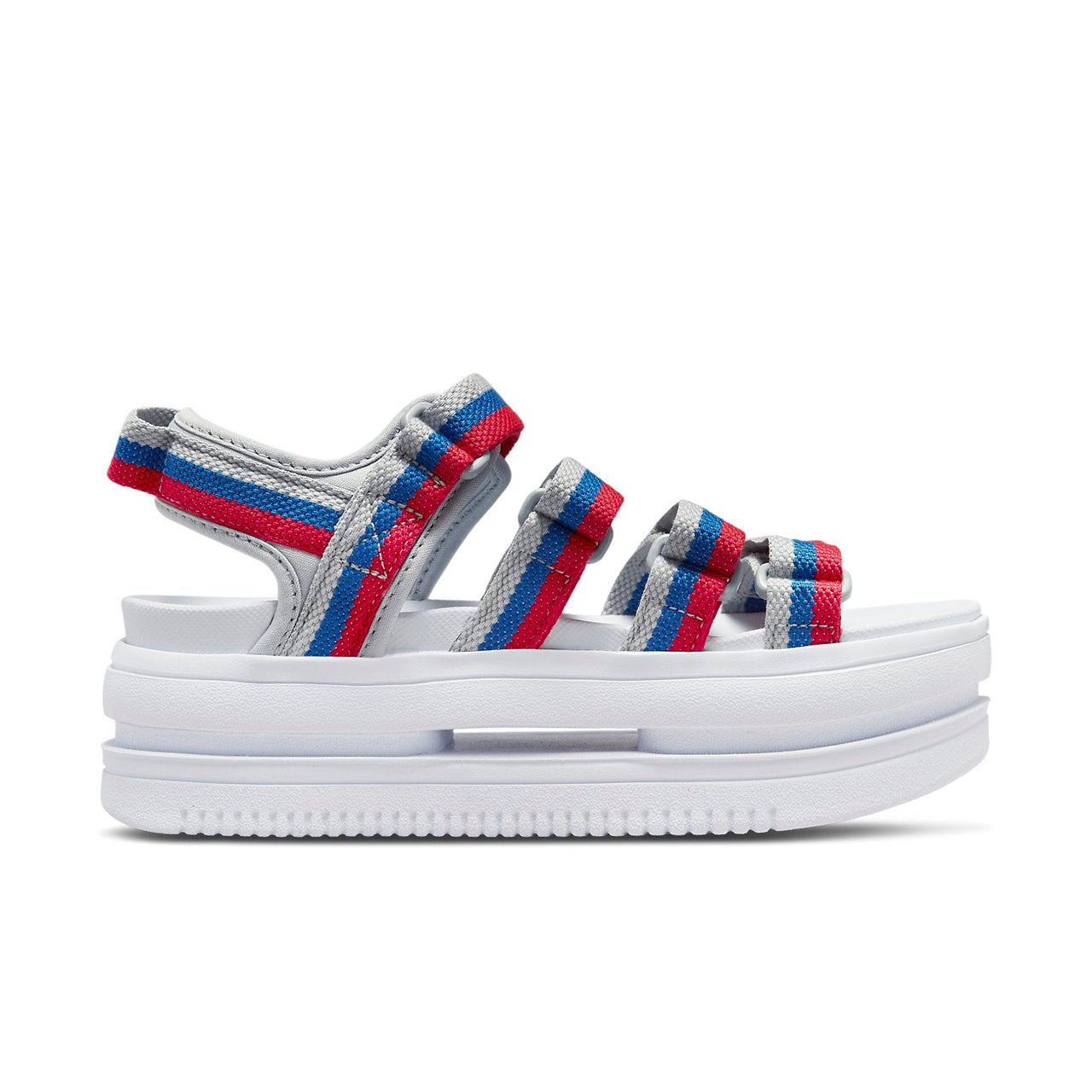 (WMNS) Nike Icon Classic Velcro Thick Sole Stylish Sports White Blue Red Sandals 'White Blue Red' DH0223-003