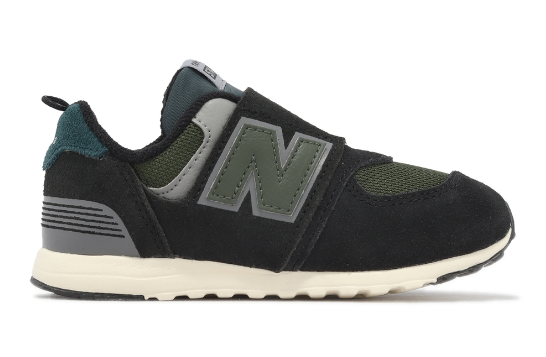 (TD) New Balance 574 Hook & Loop 'Black Kombu Green' NW574KBG