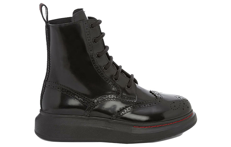 (WMNS) Alexander McQueen Hybrid Lace Up Boot 'Black' 586402WHX511000