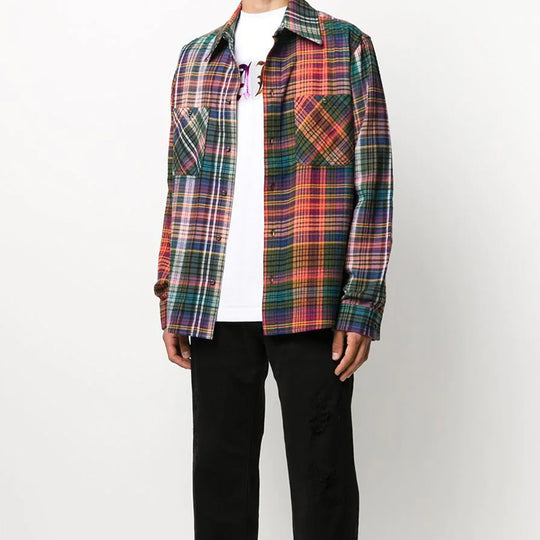 Off White Stencil Flannel Check Shirt OMGA133E20FAB0012010 SneakerSouqq