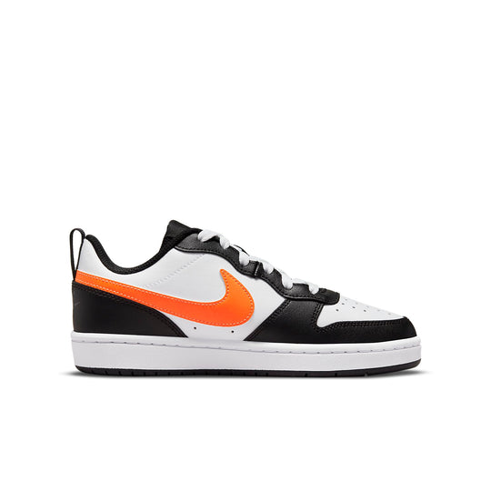 (GS) Nike Court Borough Low 2 'White Black Orange' BQ5448-115