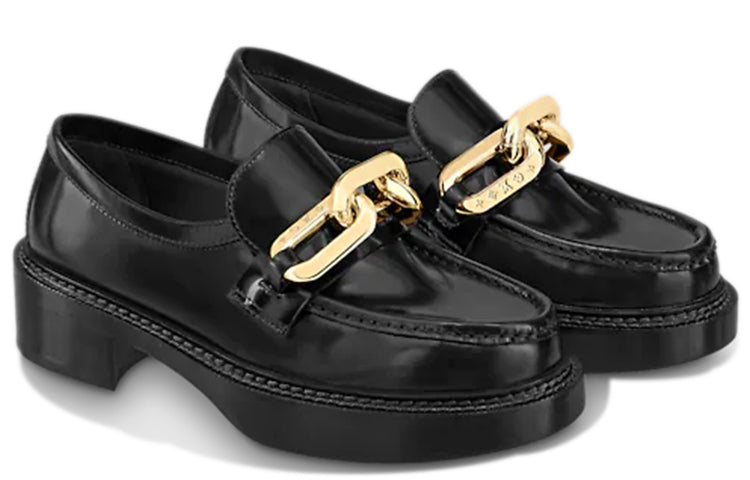 (WMNS) LOUIS VUITTON Academy Platform Loafers 'Black' 1A8VRI