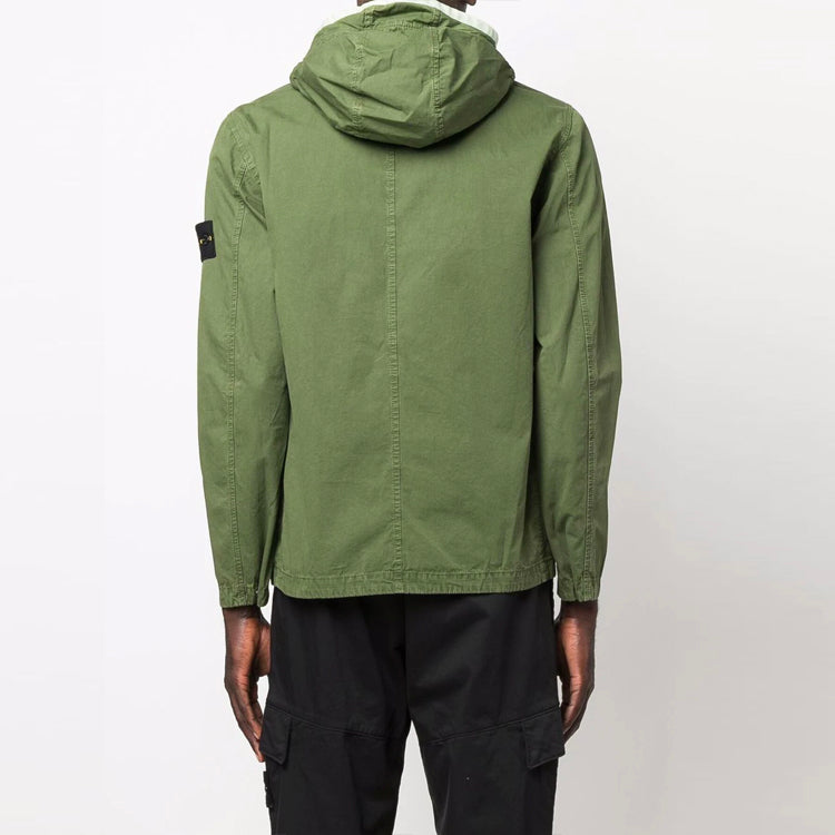 STONE ISLAND Garment Dyed Hooded Shirt Jacket 'Olive' 7615122WN-V0158