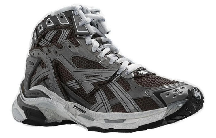 Balenciaga Runner High Top Sneakers 'Grey Nylon Suede-Like Fabric' 695764W3RH31891