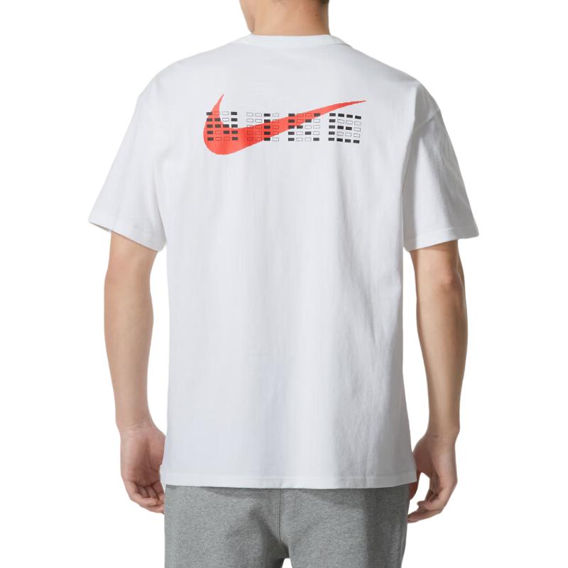 Nike Sportswear Full Score Pocket T-Shirt Asia Sizing 'White Red' HF6594-100
