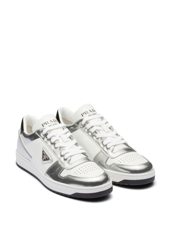(WMNS) PRADA District Leather Sneakers 'White Silver' 1E790M_3LJ6_F0J36