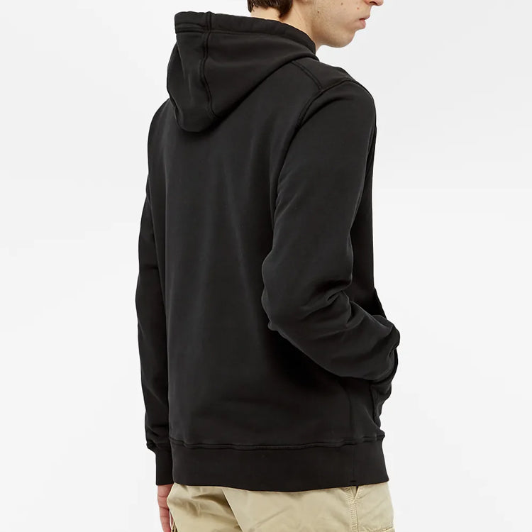 STONE ISLAND Garment Dyed Popover Hoodie 'Black' 741564151-V0029