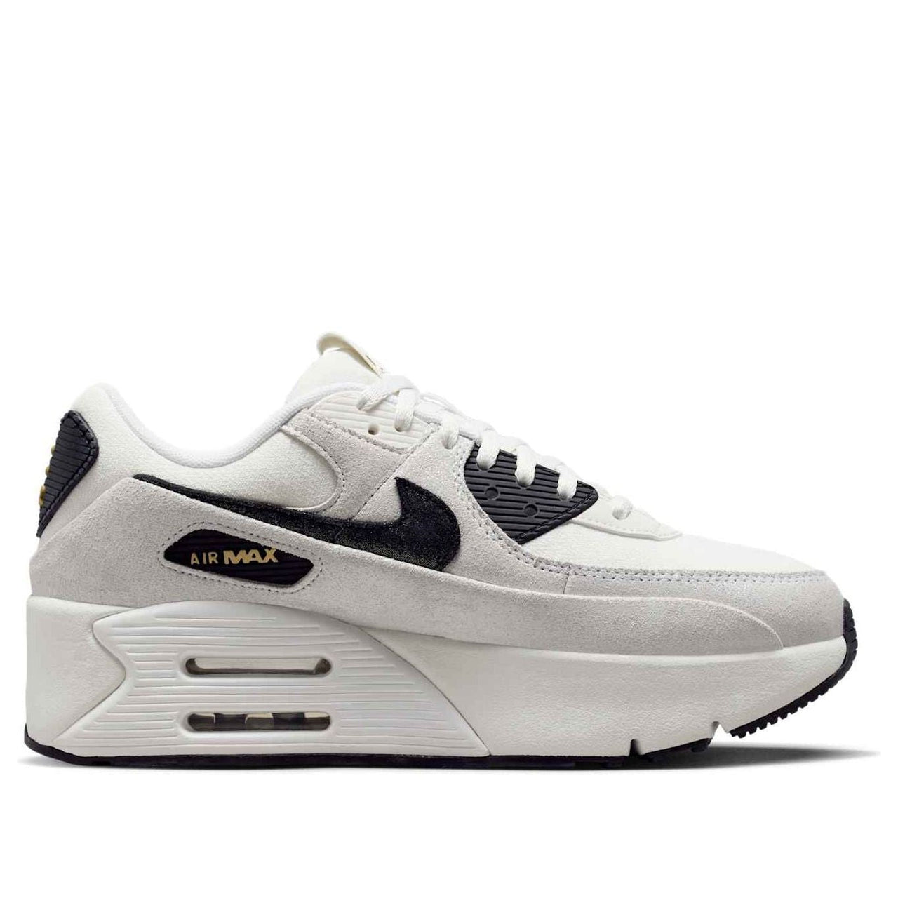 (WMNS) Nike Air Max 90 LV8 'White Metallic Gold Black' HQ3497-100