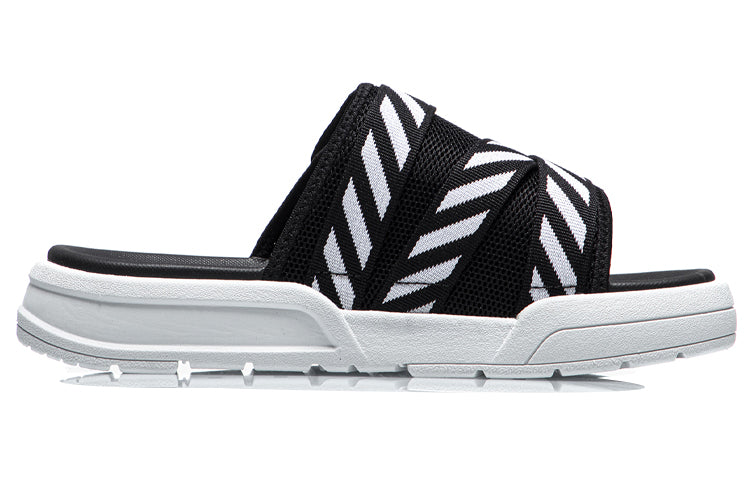(WMNS) Li-Ning Fashion Slides 'Black White' AGAR014-1