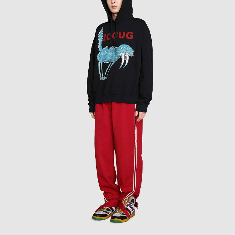 Men's Gucci x Freya Hartas Crossover FW21 Animal Printing Drawstring Black 646953-XJDJN-1082