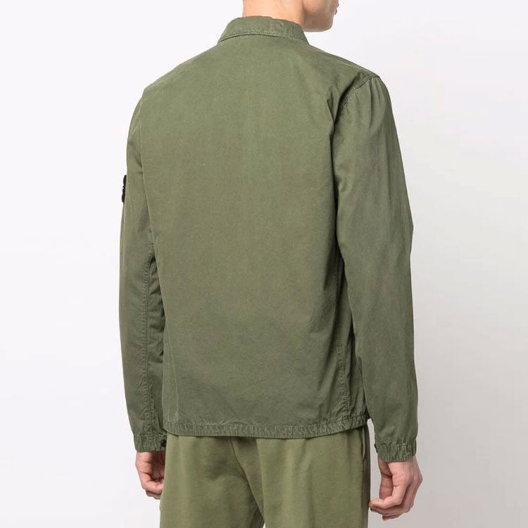 STONE ISLAND Brushed Cotton 2-Pocket Shirt Jacket 'Olive' 7615114WN-V0158
