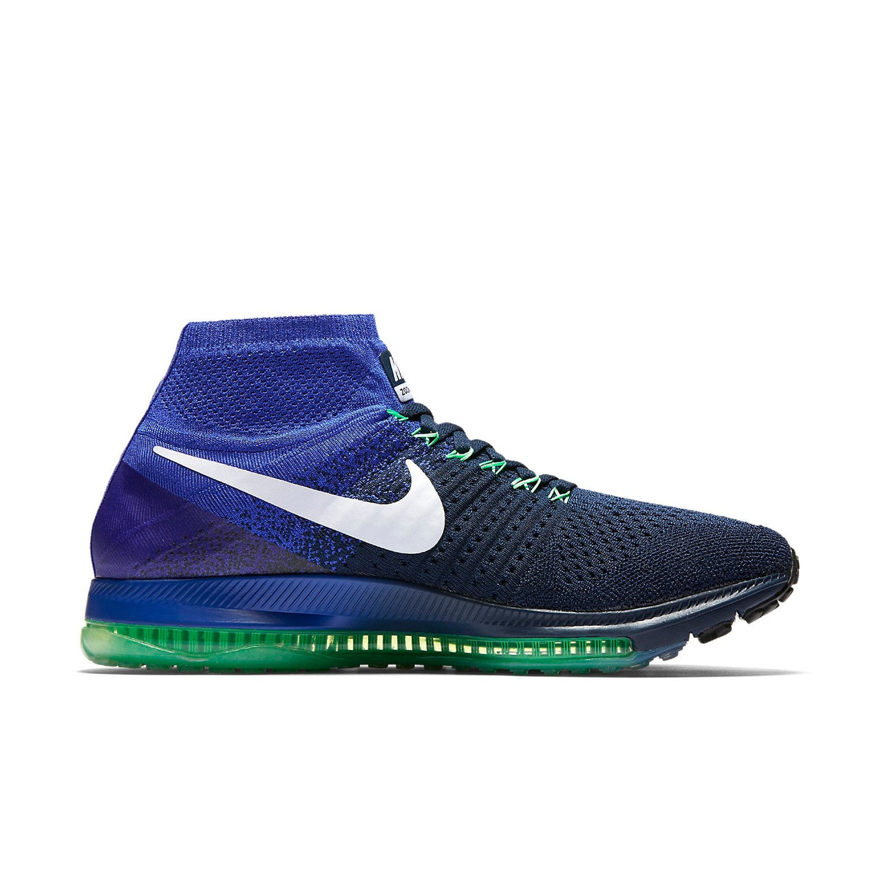 Nike All Out Flyknit 'College Navy White Black Electro Green' 844134-404