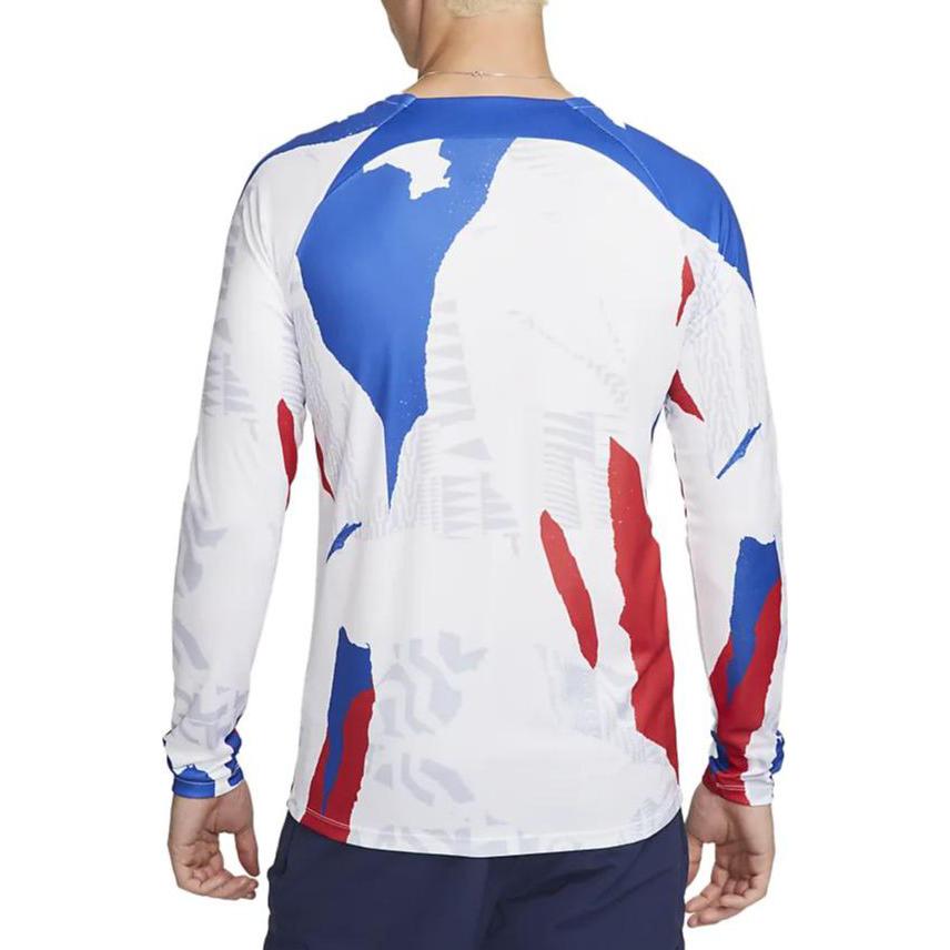 Nike France Dri-FIT Long Sleeve Prematch Top 'White Blue Red' DM9533-100