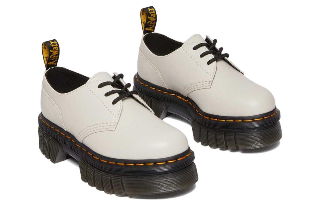 (WMNS) Dr. Martens Audrick Nappa Leather Platform Shoes 'Cobblestone Grey' 27147055