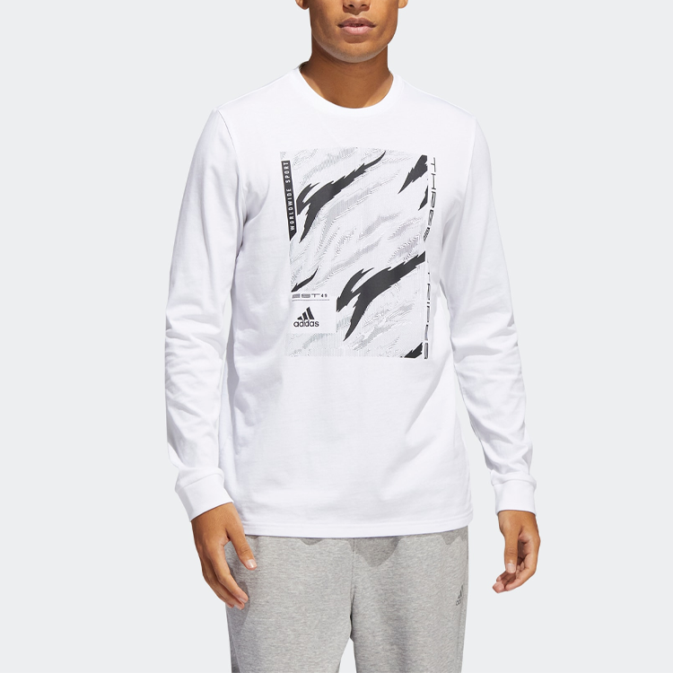 adidas Long-Sleeve Cotton T-Shirt 'Camo Linear' HE4788
