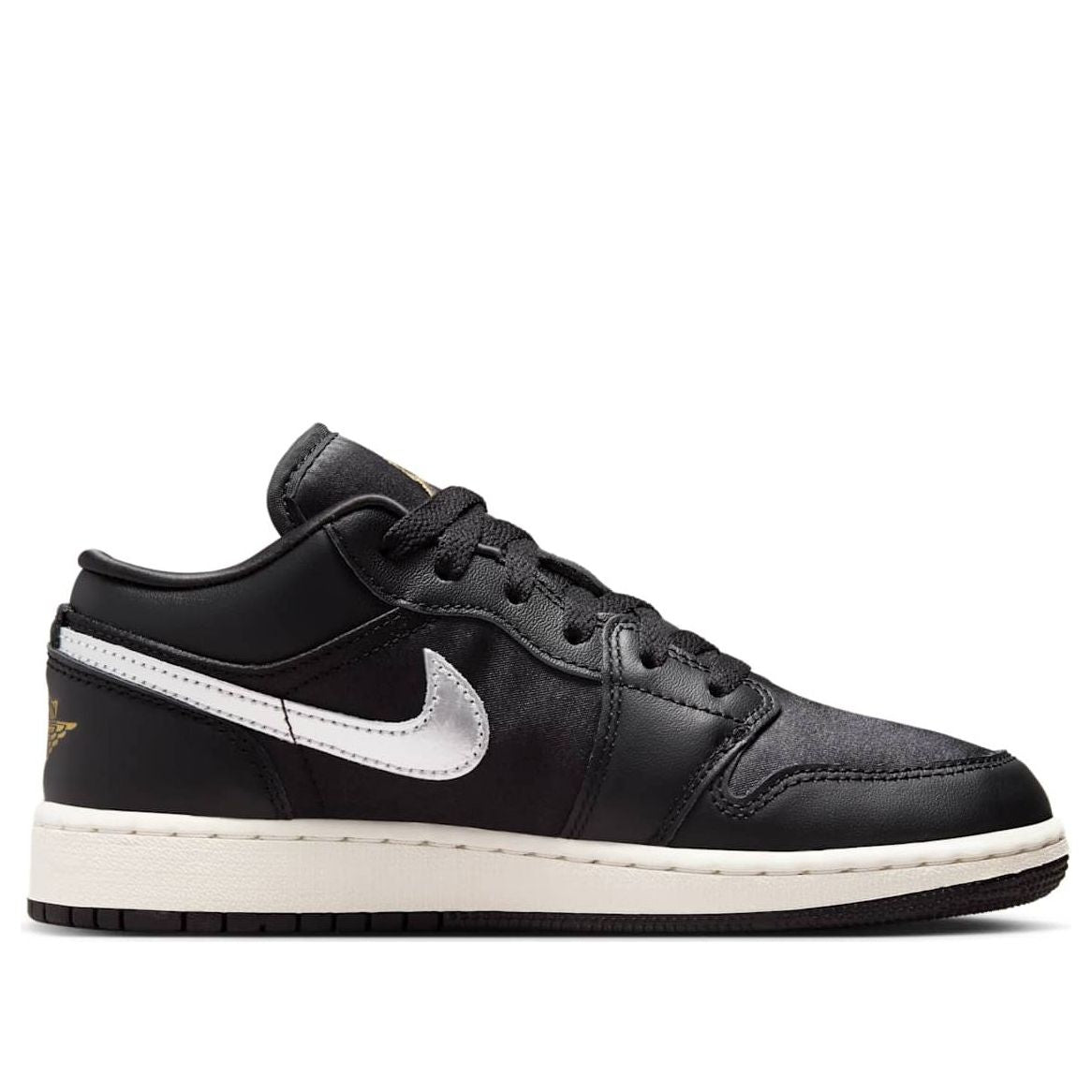 (GS) Air Jordan 1 Low SE 'Black Silver Sail Gold' FZ3921-001
