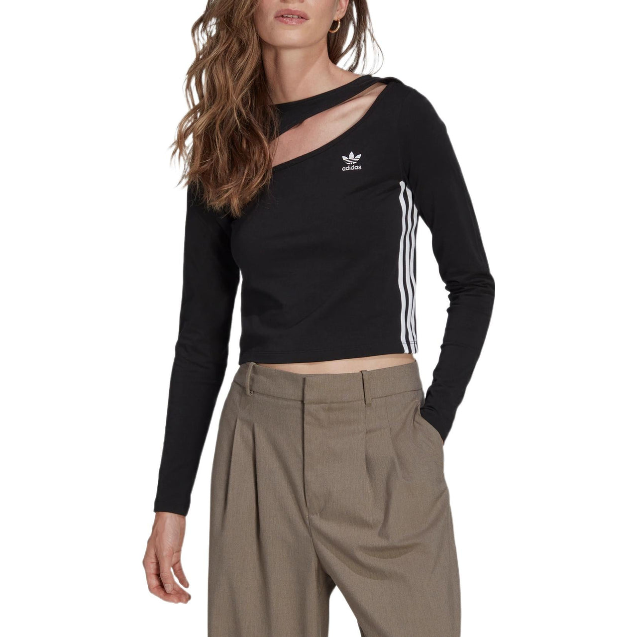 (WMNS) adidas originals Centre Stage Cutout Top Asia Sizing 'Black' II6085