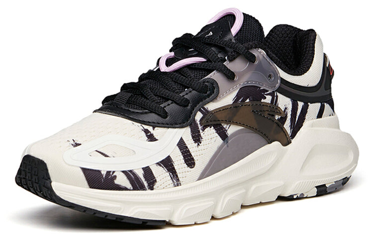(WMNS) ANTA Running Series Sneakers Leather 'White Black Grey' 122135590-3