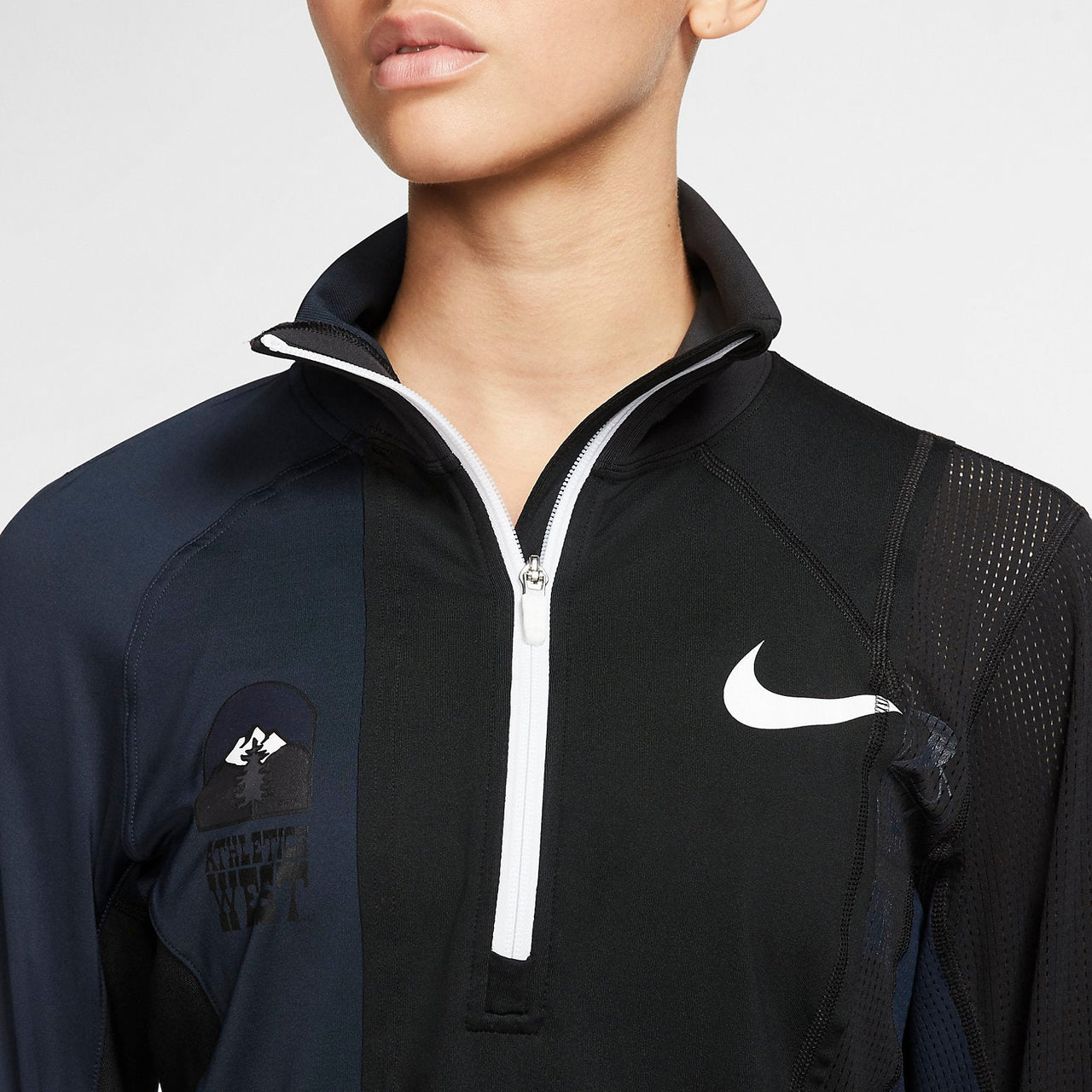 (WMNS) Nike x sacai Half Zip Running Jacket 'Black Blue' CD6308-010