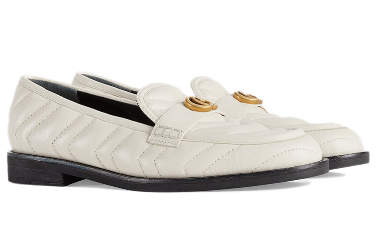 (WMNS) Gucci Loafer With Double G 'White' 670399-BKO60-9022