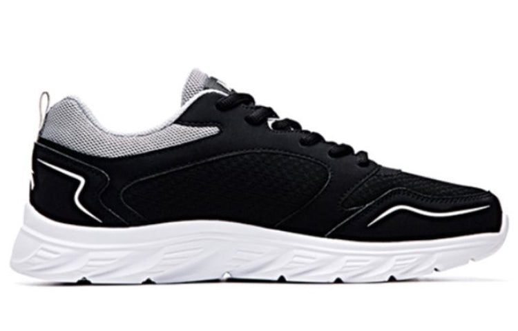 ANTA Running Series Sneakers Leather 'Black Grey White' 91645515-1