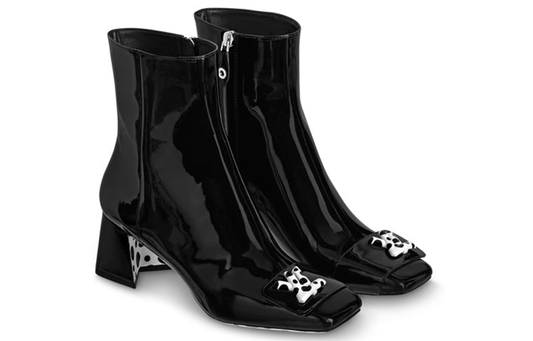 (WMNS) LOUIS VUITTON x YAYOI KUSAMA 55mm Heeled Boots 'Black' 1AB9OF