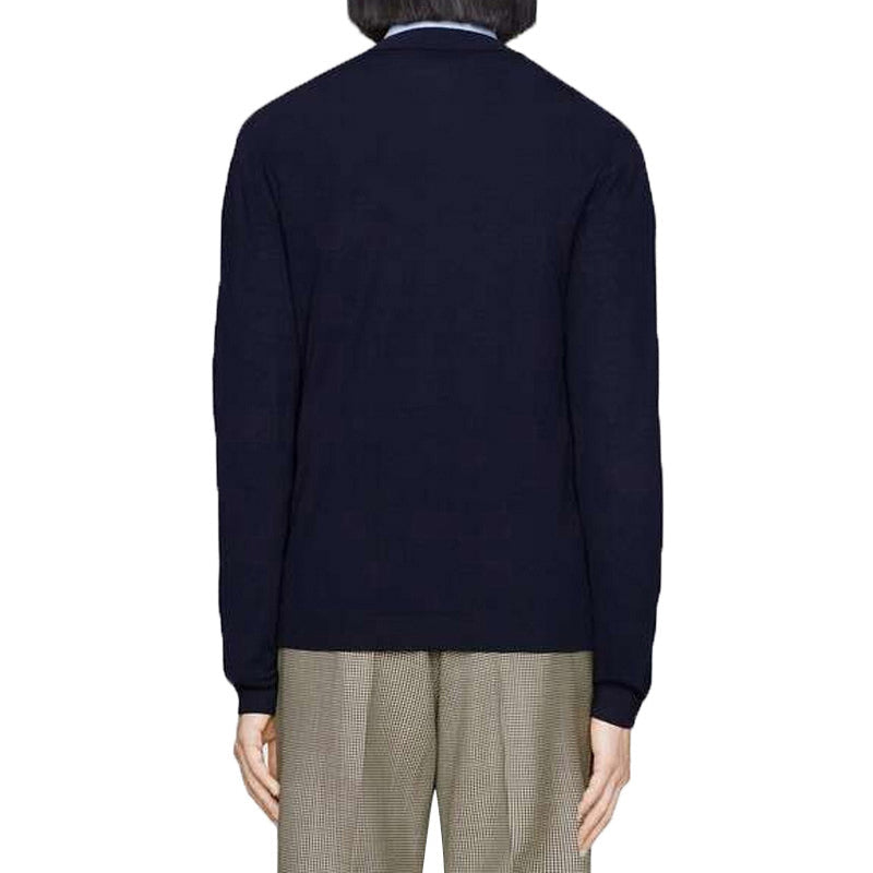 (WMNS) Gucci Wool Interlocking G Stripe Cardigan 'Dark Blue' 576901-XKAUM-4650