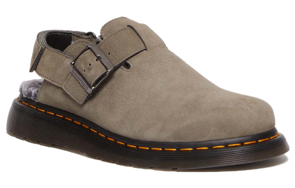 Dr.Martens Jorge II Faux Fur Lined Nubuck Slingback Mules 'Nickel Grey' 31386059