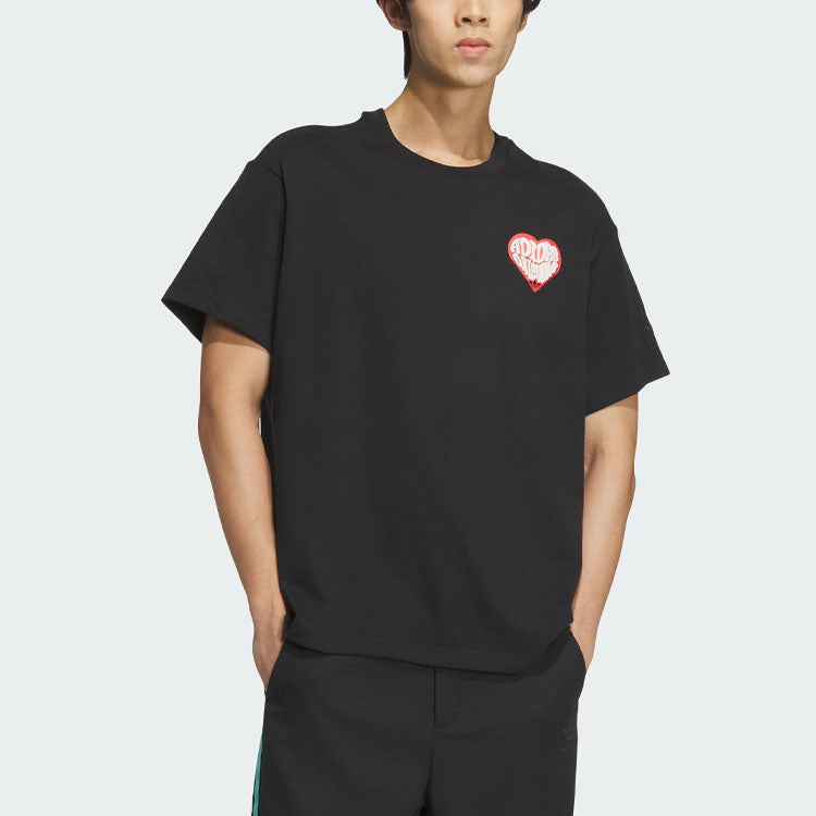 adidas originals V-Day Short Sleeve T-Shirt (Gender Neutral) Asia Sizing 'Black' JE3470