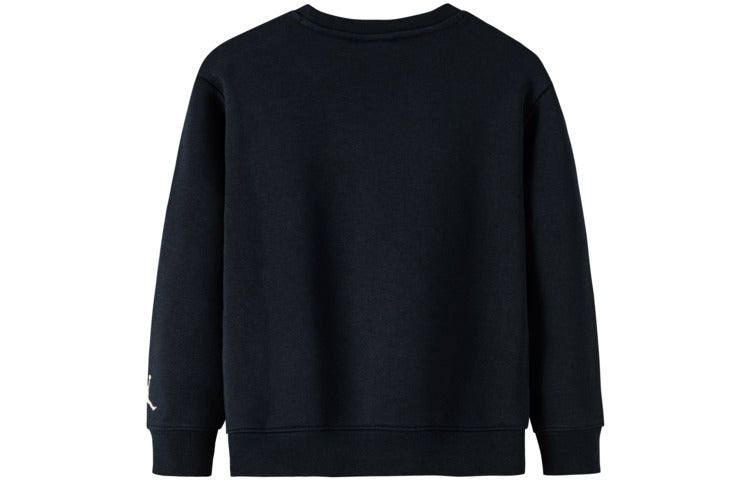 (GS) Air Jordan Plaid Crewneck 'Black' JD2242063GS-001