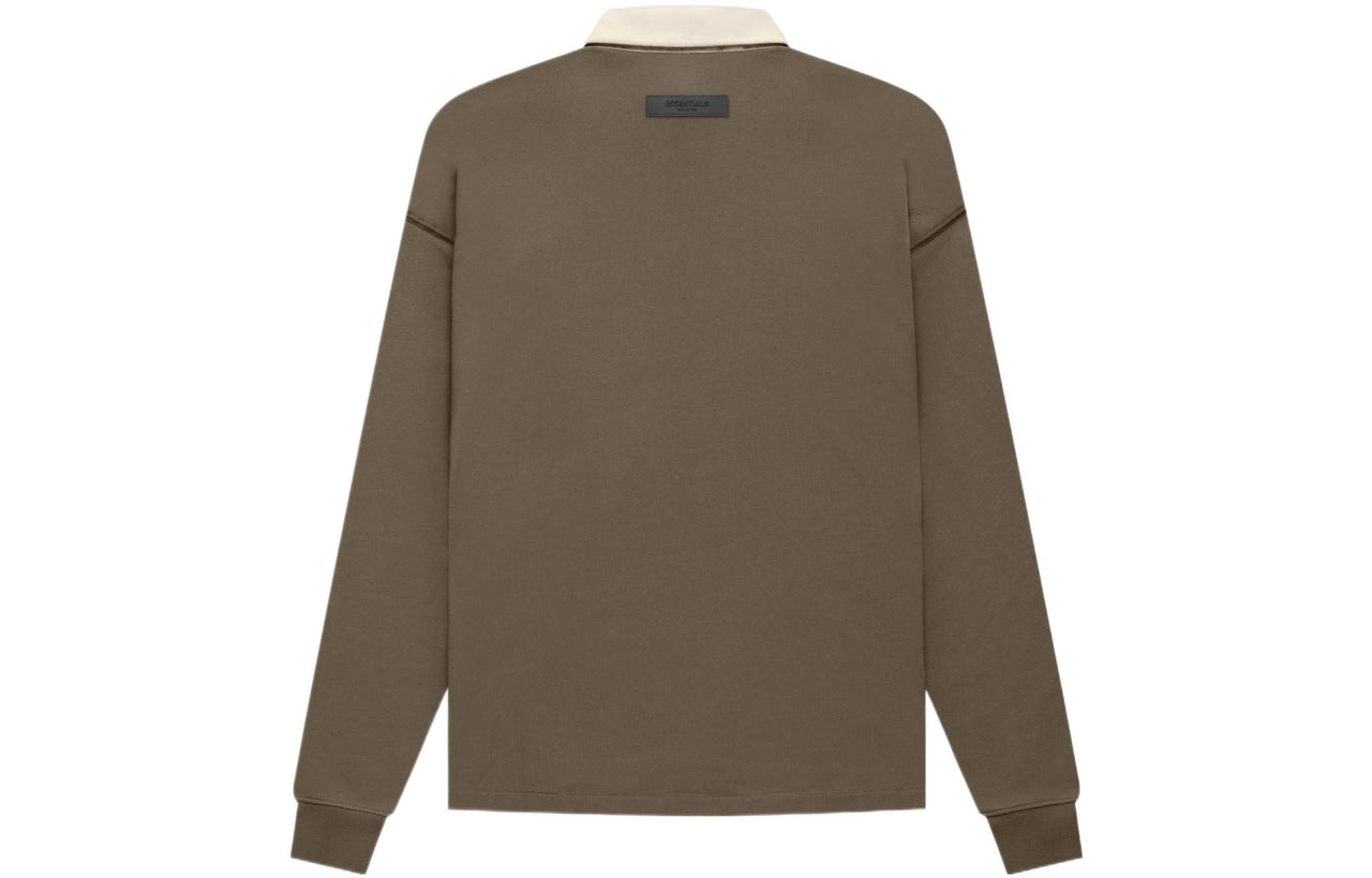 Fear of God Essentials FW22 1977 Henley Rugby Polo 'Wood' FOG-FW22-032