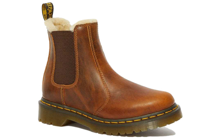 (WMNS) Dr. Martens 2976 Faux Fur Lined Chelsea Boots 'Butterscotch' 23898243