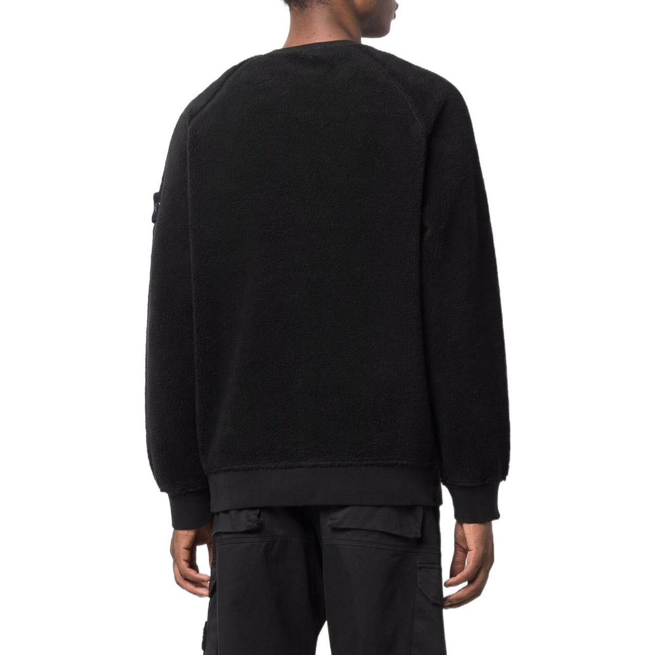 STONE ISLAND Fleece Crewneck Sweatshirt 'Black' 751560234-V0029